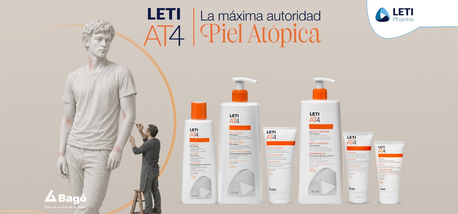 LETI AT4: la máxima autoridad en piel atópica. Línea completa para piel atópica